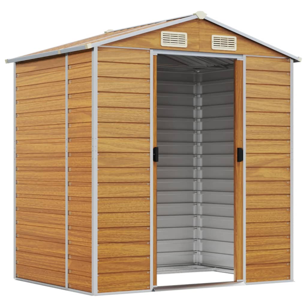 Vidaxl Garden Shed 191x130x198 cm ocynkowana stalowa jasnobrązowa
