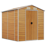 Vidaxl Garden Shed 191x215x198 cm ocynkowana stalowa jasnobrązowa