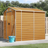 Vidaxl Garden Shed 191x215x198 cm ocynkowana stalowa jasnobrązowa