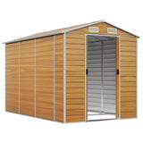 Vidaxl Garden Shed 191x300x198 cm pocinkano jekleno svetlo rjavo