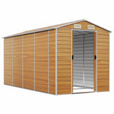 Vidaxl Garden Shed 191x385x198 cm ocynkowana stalowa jasnobrązowa