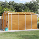 Vidaxl Garden Shed 191x385x198 cm ocynkowana stalowa jasnobrązowa