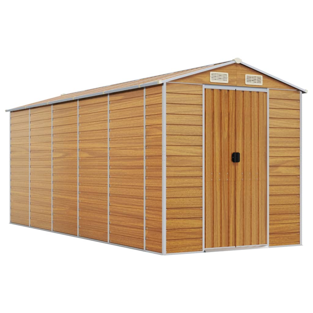 Vidaxl Garden Shed 191x470x198 cm ocynkowana stalowa jasnobrązowa