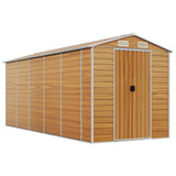 Vidaxl Garden Shed 191x470x198 cm ocynkowana stalowa jasnobrązowa