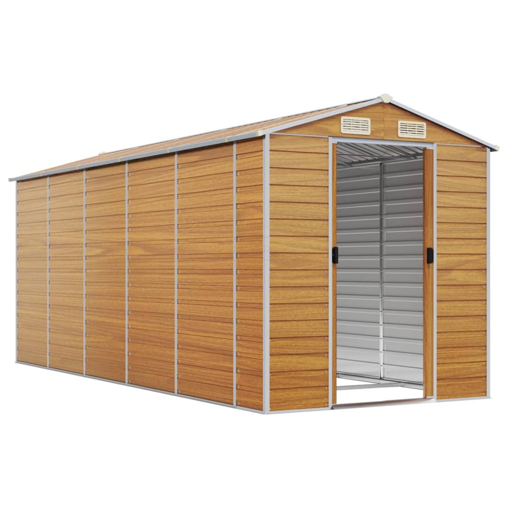 Vidaxl Garden Shed 191x470x198 cm ocynkowana stalowa jasnobrązowa