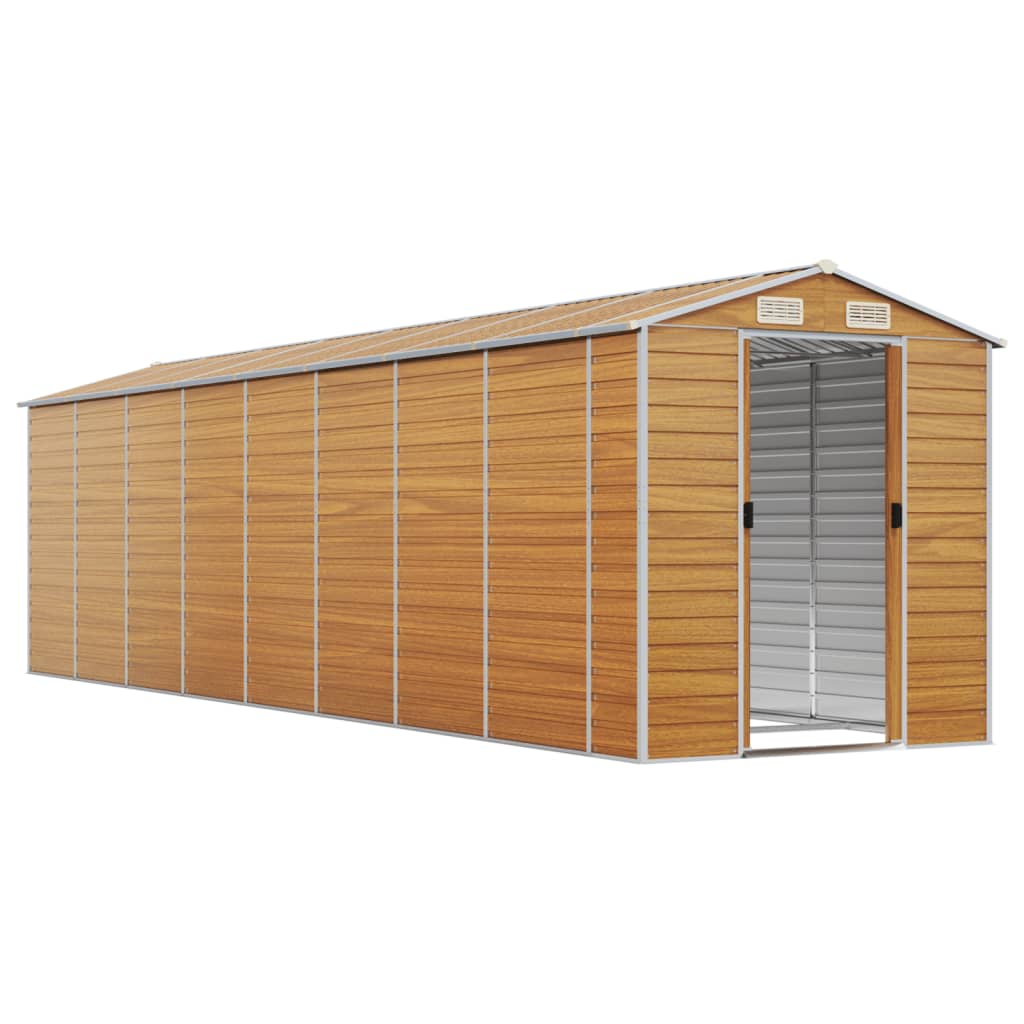 Vidaxl Garden Shed 191x725x198 cm ocynkowana stalowa jasnobrązowa