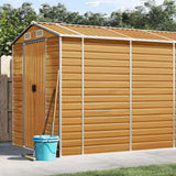 Vidaxl Garden Shed 191x725x198 cm ocynkowana stalowa jasnobrązowa