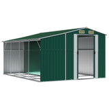 Vidaxl Garden Shed 277x365.5x179 cm ocynkowana stalowa zielona
