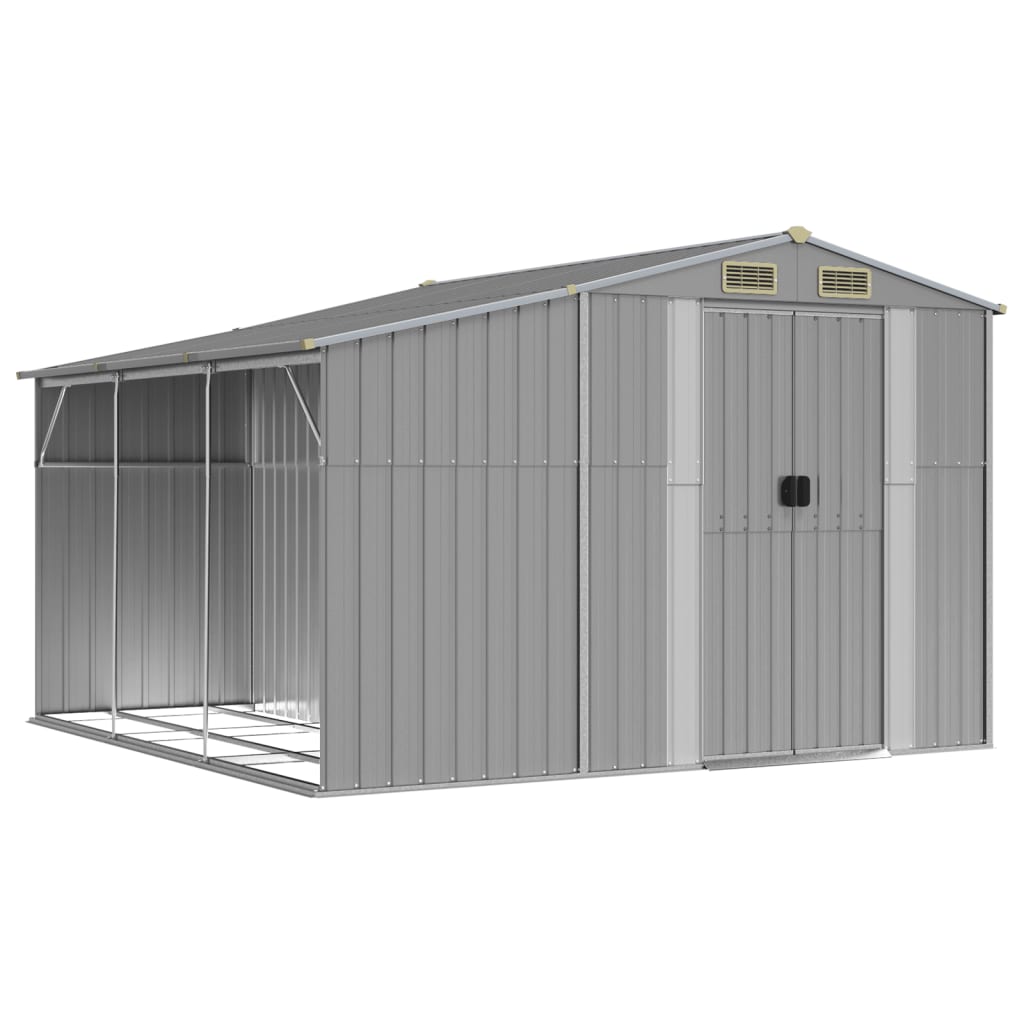 Vidaxl Garden Shed 277x279x179 cm ocynkowana stalowa szarość