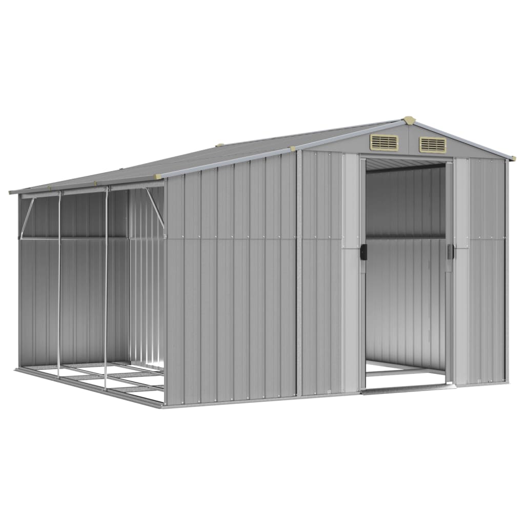 Vidaxl Garden Shed 277x279x179 cm ocynkowana stalowa szarość