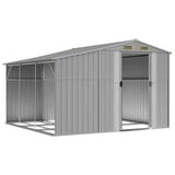 Vidaxl Garden Shed 277x279x179 cm ocynkowana stalowa szarość