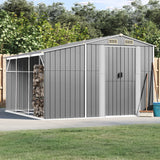 Vidaxl Garden Shed 277x279x179 cm ocynkowana stalowa szarość