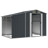 Vidaxl Garden Shed 277x192.5x179 cm pocinkane jeklene antracitne barve
