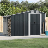 Vidaxl Garden Shed 277x192.5x179 cm pocinkane jeklene antracitne barve