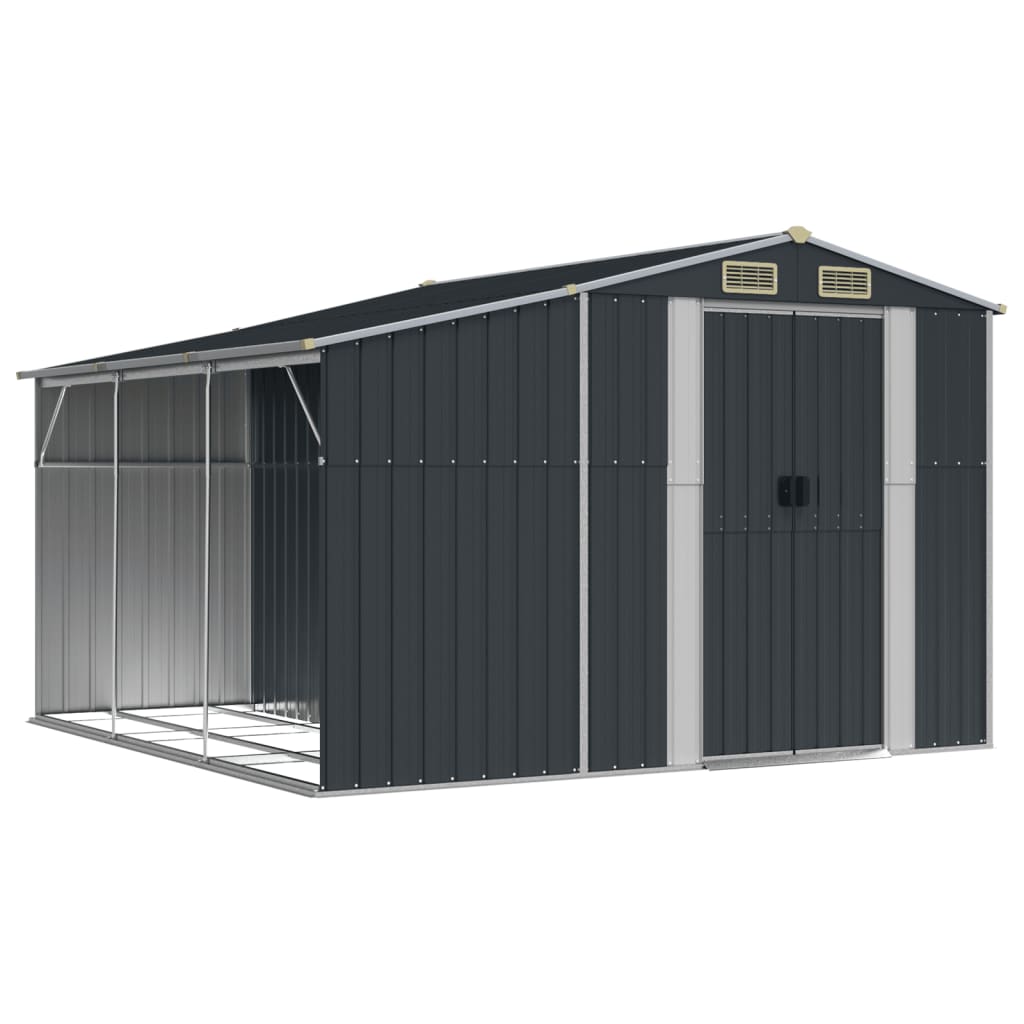 Vidaxl Garden Shed 277x279x179 cm ocynkowana stalowa antracyt -