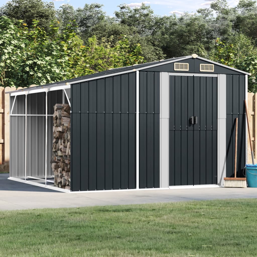Vidaxl Garden Shed 277x279x179 cm ocynkowana stalowa antracyt -