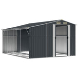 Vidaxl Garden Shed 277x365.5x179 cm pocinkane jeklene antracitne barve