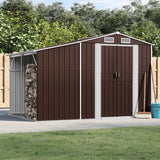 Vidaxl Garden Shed 277x192.5x179 cm ocynkowana stalowa brąz