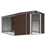 Vidaxl Garden Shed 277x279x179 cm ocynkowana stalowa brąz