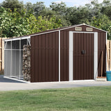 Vidaxl Garden Shed 277x279x179 cm ocynkowana stalowa brąz