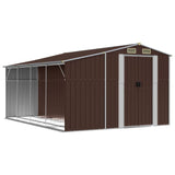 Vidaxl Garden Shed 277x365.5x179 cm galwanizowany stalowy brąz