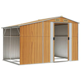 Vidaxl Garden Shed 277x192.5x179 cm pocinkano jekleno svetlo rjavo
