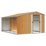 Vidaxl Garden capannone 277x365.5x179 cm in acciaio zincato in acciaio chiaro