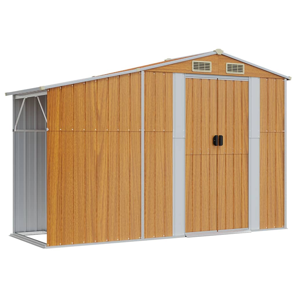 Vidaxl Garden Shed 277x93x179 cm pocinkano jekleno rjavo