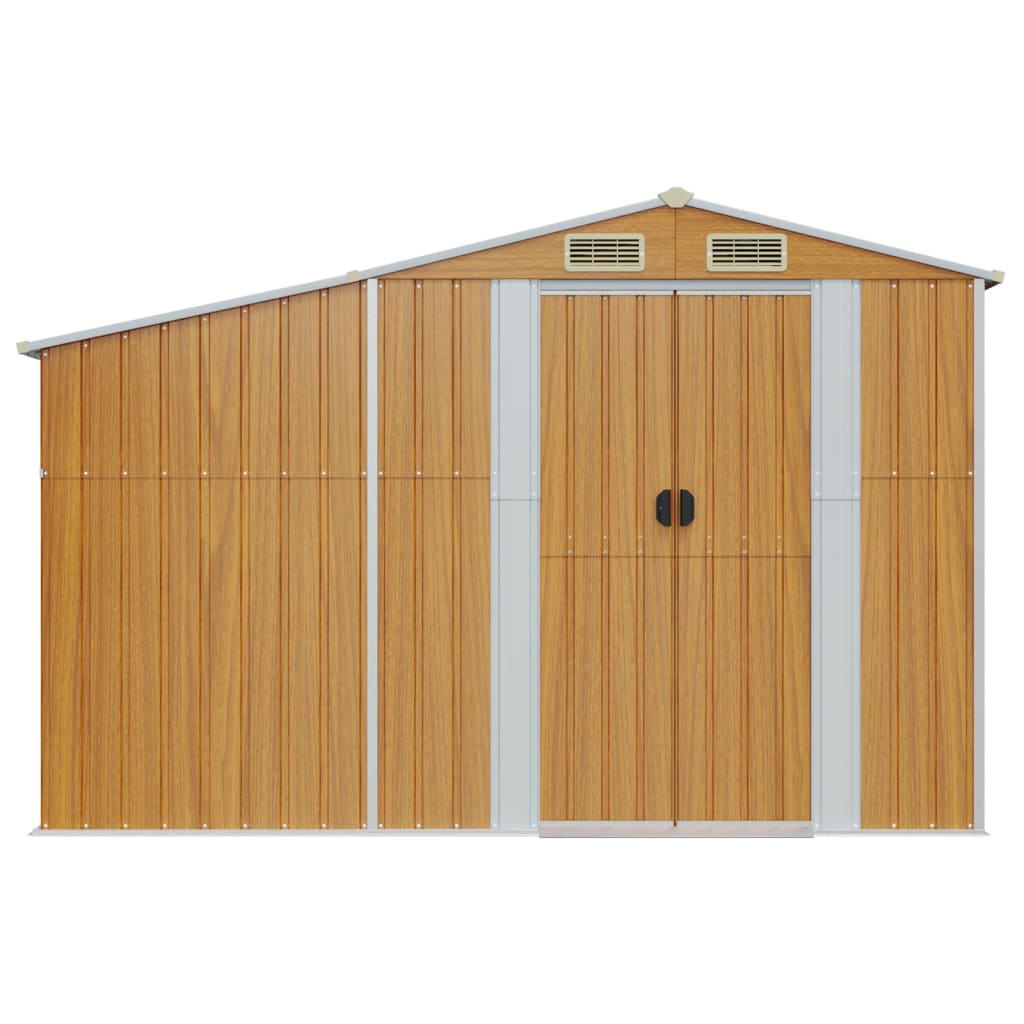 Vidaxl Garden Shed 277x93x179 cm pocinkano jekleno rjavo