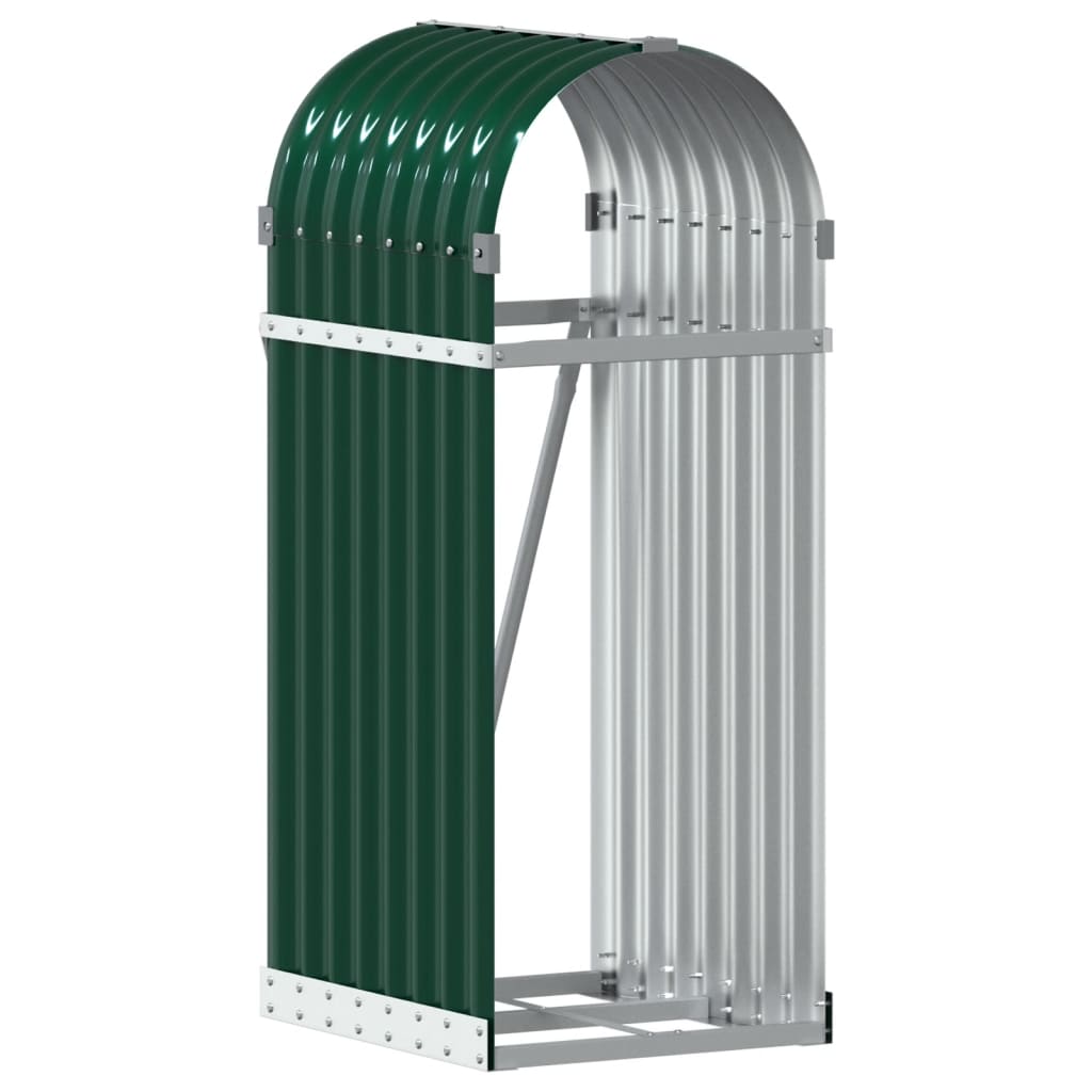 Vidaxl Brennholz Aufbewahrung 40x45x100 cm verzinktes Stahlgrün