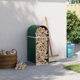 Vidaxl Brennholz Aufbewahrung 40x45x100 cm verzinktes Stahlgrün