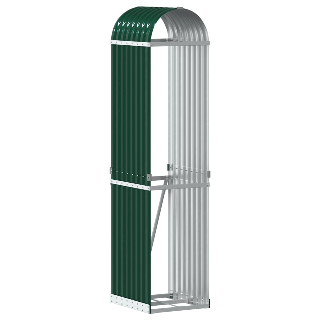 Vidaxl Brennholz Aufbewahrung 40x45x170 cm verzinktes Stahlgrün