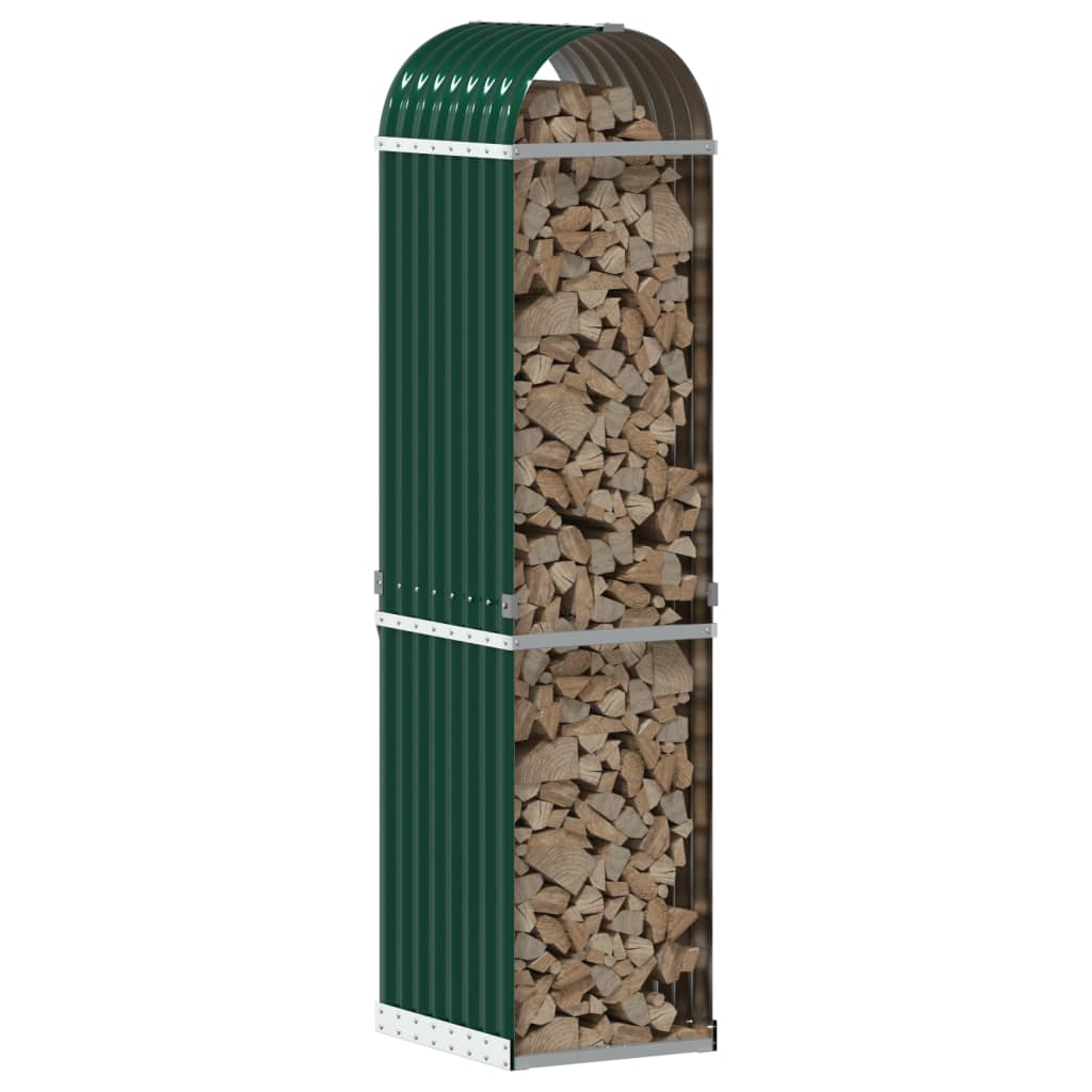 Vidaxl Brennholz Aufbewahrung 40x45x170 cm verzinktes Stahlgrün