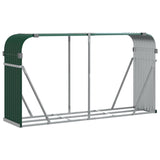 Vidaxl Storage za drva 234x45x100 cm pocinkano jekleno zeleno