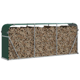 Vidaxl Storage za drva 234x45x100 cm pocinkano jekleno zeleno