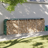 Vidaxl Brennholz Aufbewahrung 300x45x100 cm verzinktes Stahlgrün