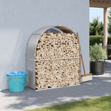 Vidaxl Brennholz Speicher 120x45x140 cm verzinkter Stahl hellgrau