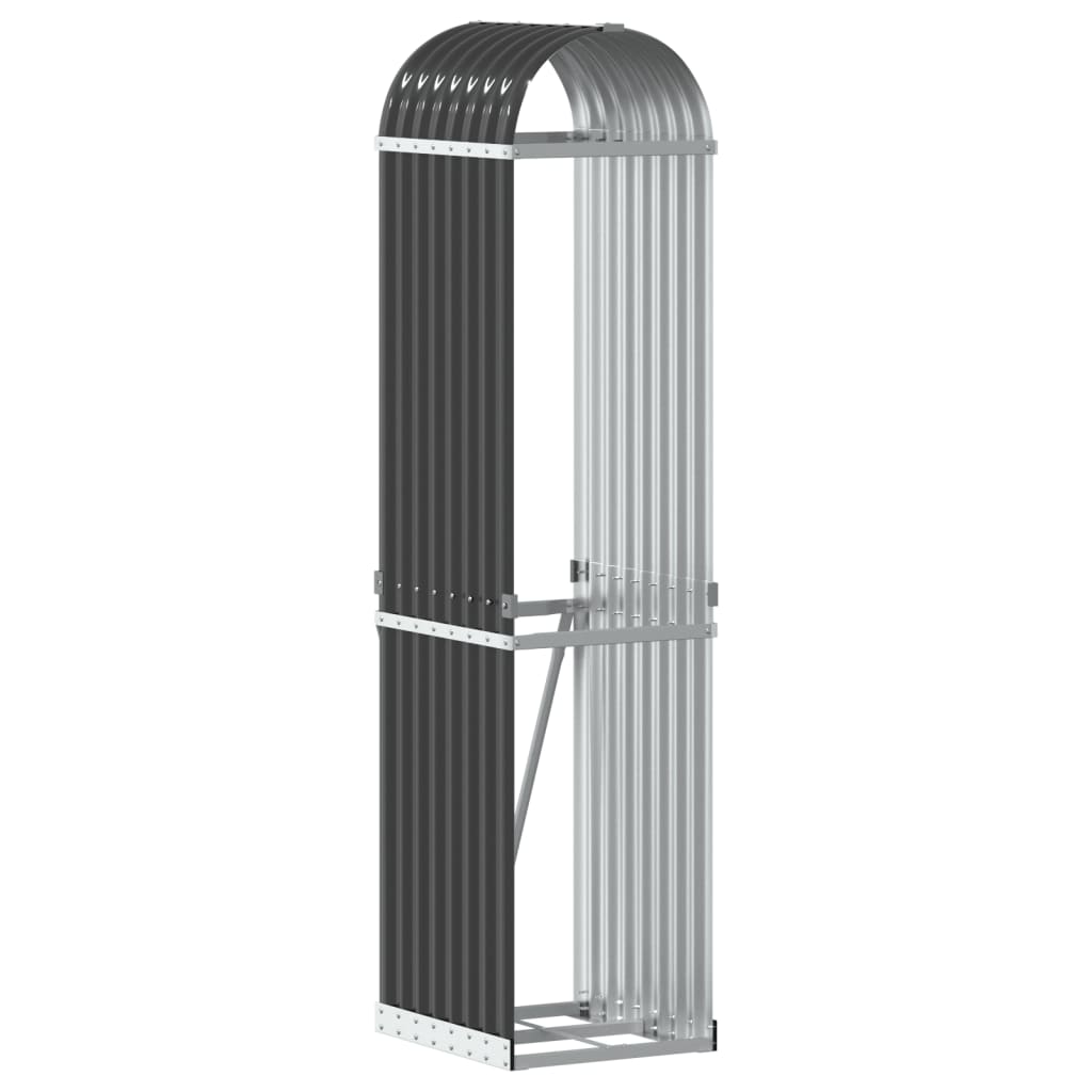 Vidaxl haardhoutopslag 40x45x170 cm gegalvaniseerd staal antraciet
