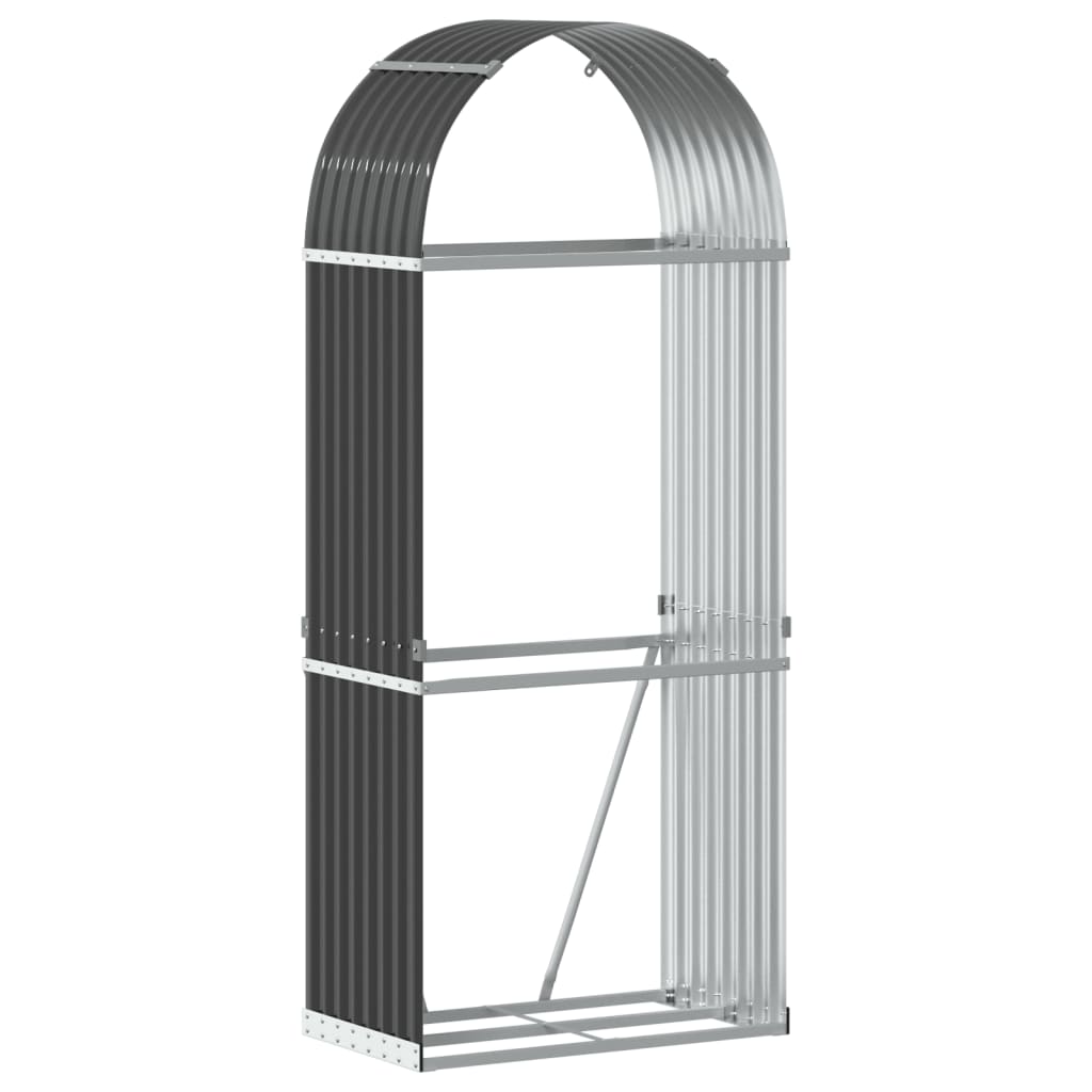 Vidaxl Storage za shranjevanje drva 80x45x190 cm pocinkani jekleni antracit