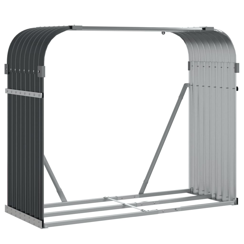 Vidaxl Brennholz Speiche 120x45x100 cm verzinkter Stahl -Anthrazit