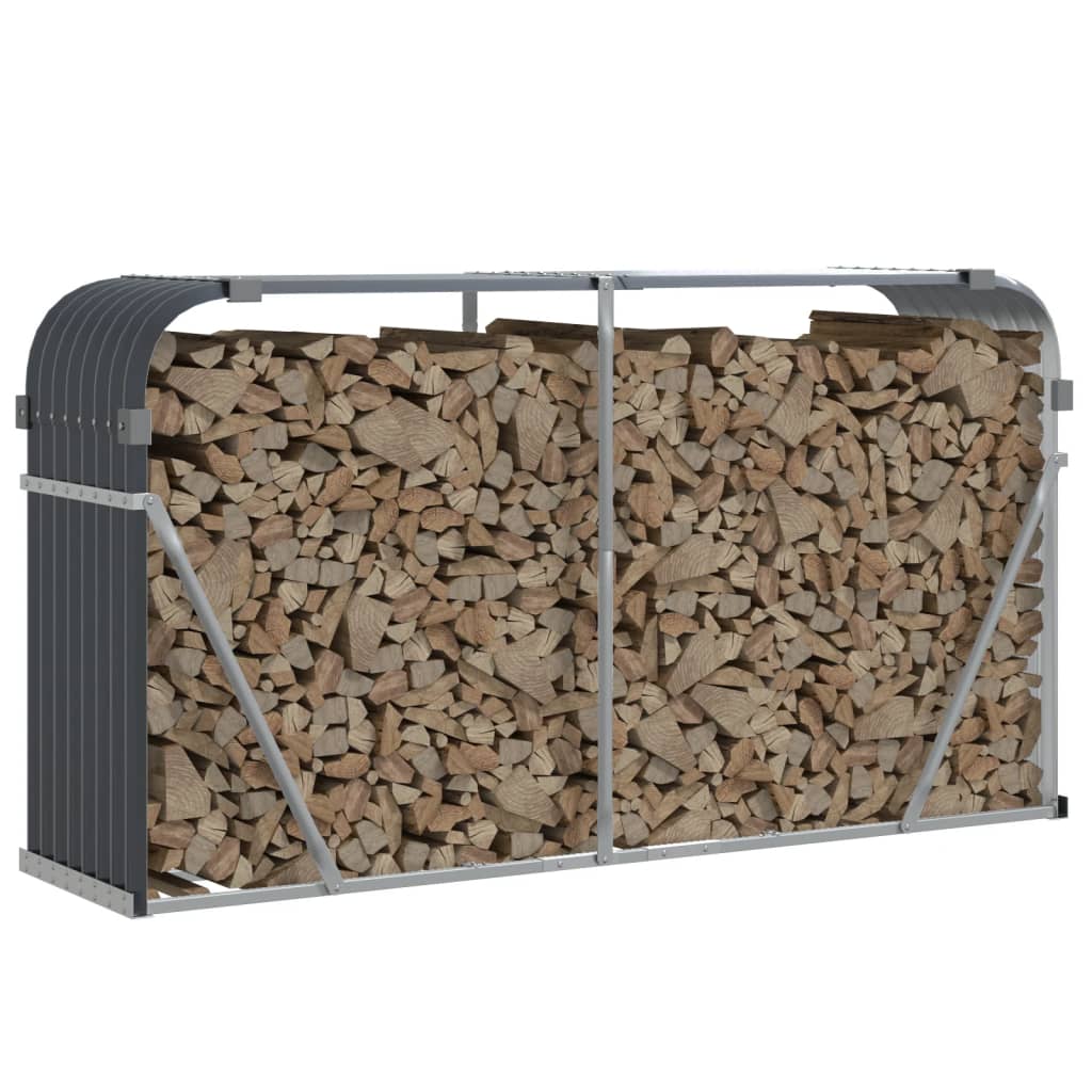 VidaXL Firewood storage 180x45x100 cm Galvanized Steel Anthracite