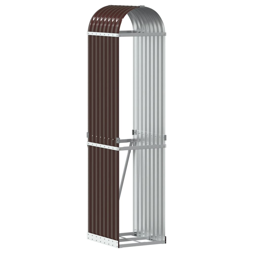 Stockage de bois de chauffage vidaxl 40x45x170 cm brun en acier galvanisé