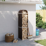 Stockage de bois de chauffage vidaxl 40x45x170 cm brun en acier galvanisé