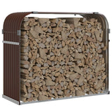 Almacenamiento de leña de Vidaxl 120x45x100 cm de acero galvanizado marrón