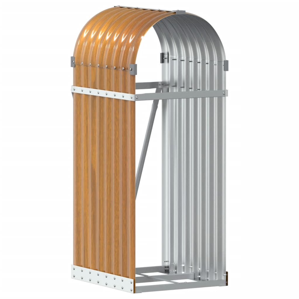 Vidaxl Brennholz Aufbewahrung 40x45x100 cm verzinktes Stahl hellbraun