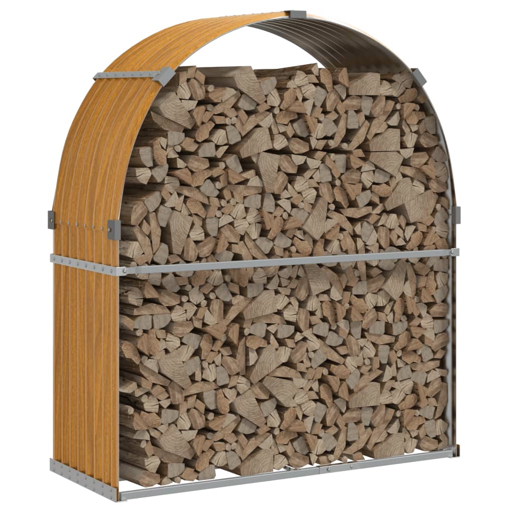 Vidaxl Brennholz Speicher 120x45x140 cm verzinktes Stahlhellbraun