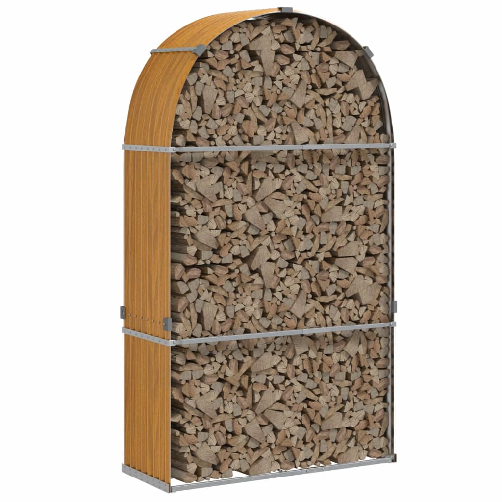 Vidaxl Brennholz Speicher 120x45x210 cm verzinkter Stahlhellbraun