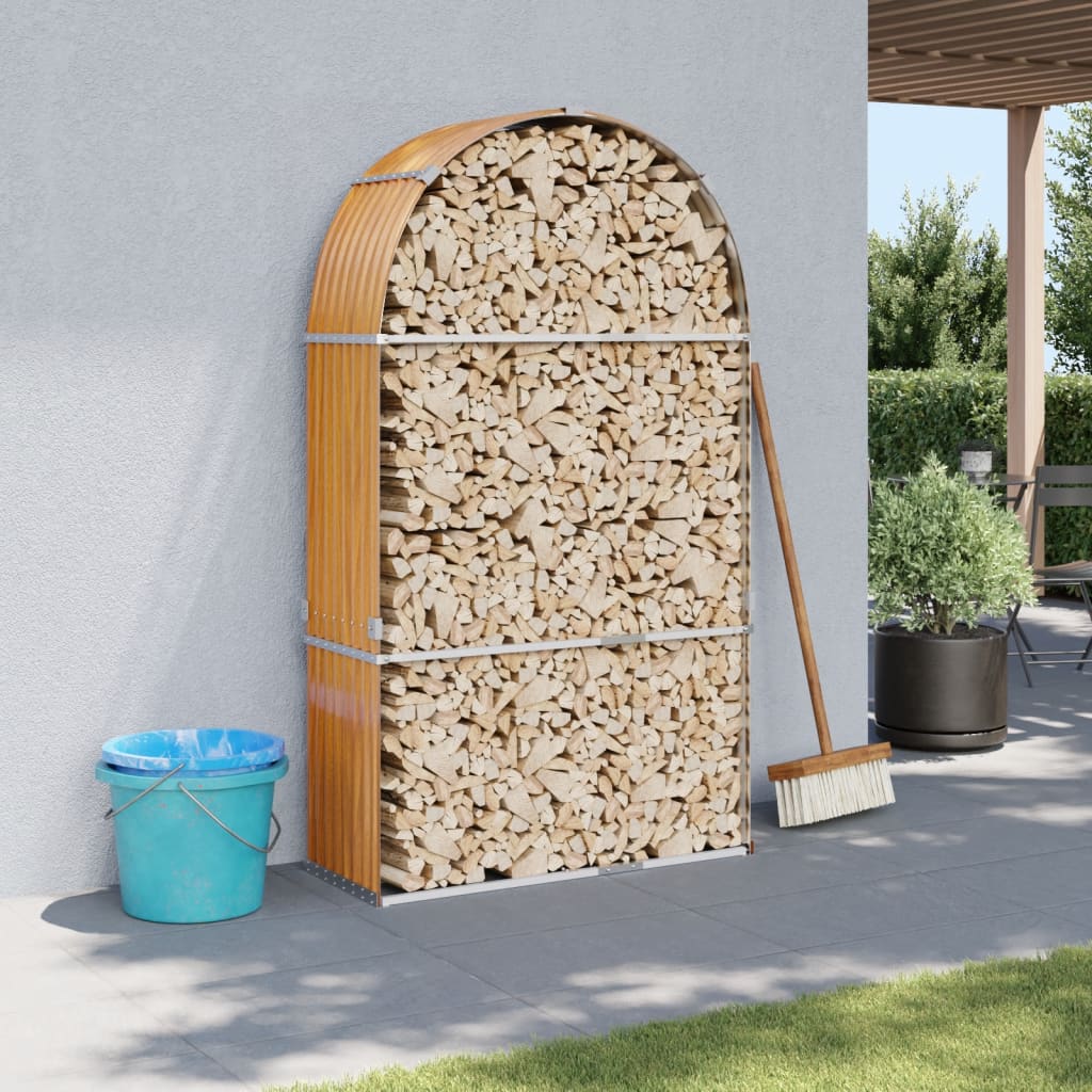 Vidaxl Brennholz Speicher 120x45x210 cm verzinkter Stahlhellbraun