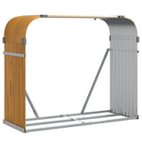 VidaXL Firewood storage 120x45x100 cm Galvanized steel light brown