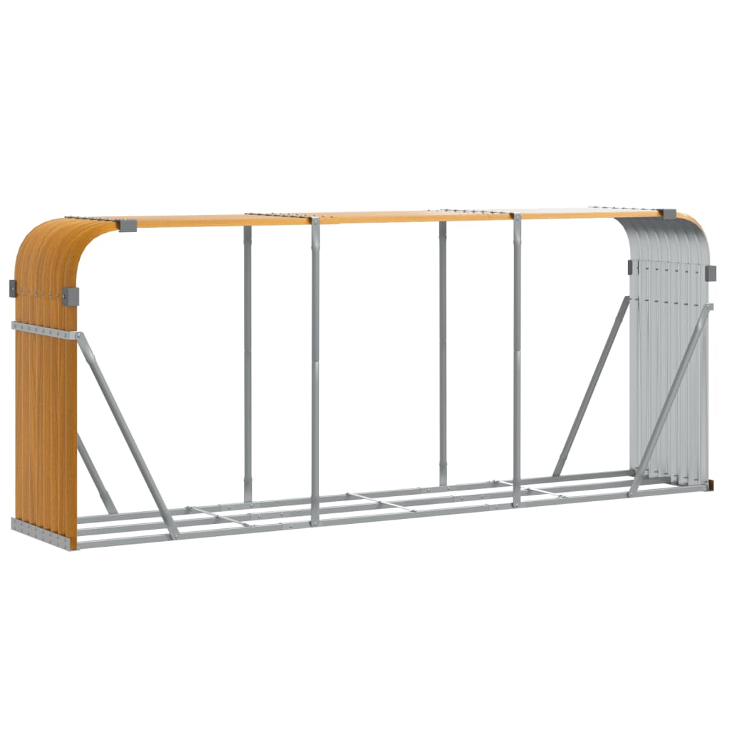 Bidaxl WAWood Storage 234x45x100 cm Galvaniserat stålljusbrunt
